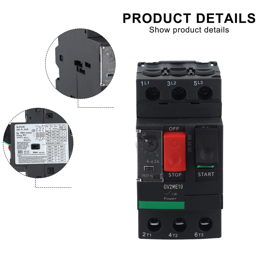 3A Motor Protection Switch Circuit Breaker for Reliable Performance