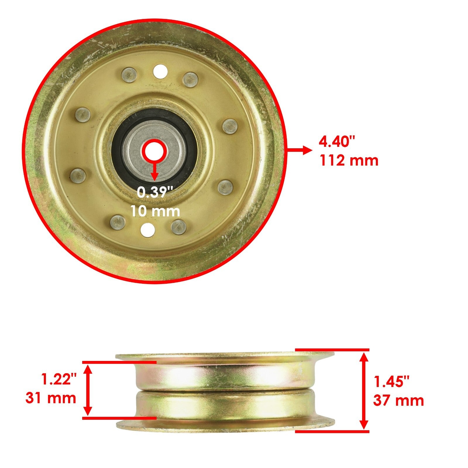 Caltric Deck Pulley Replacement w/Pulleys for Jonsered LTH18 YTH18 (2010–2018)