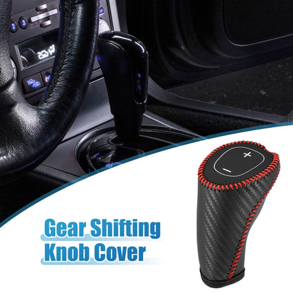 Gear Shifting Knob Cover Trim for Chevy Equinox Malibu Black Red Stitch