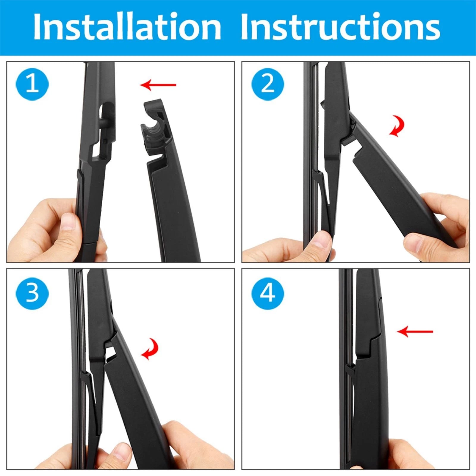 Rear Windshield Wiper Blade Arm Set 11in for Kia Carens Sorento (2015–2019)
