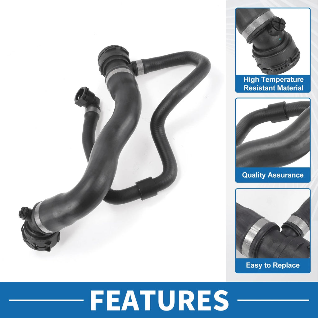 Engine Radiator Hose Replacement for BMW 528i 2.0L (2012–2016) Rubber Black