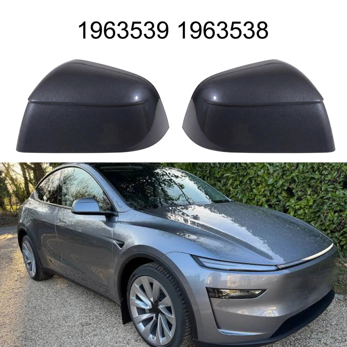 White Mirror Housing Cover for Tesla Model Y 2025 2026 ABS Material Pair