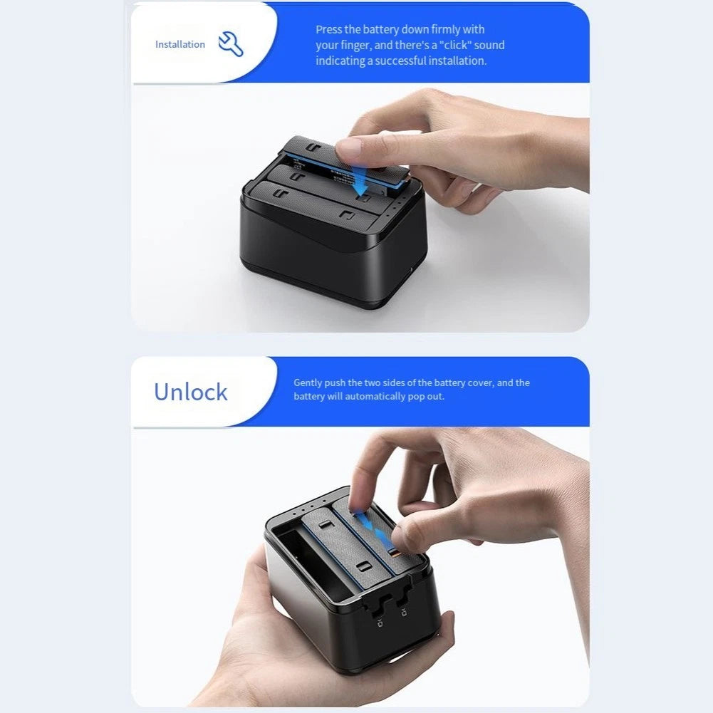 3X Battery Charger for Insta360 X5 Camera