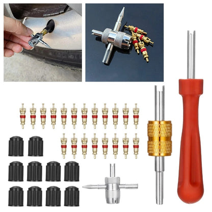 33pcs for Tire Valve Repair Tool Kit for Tire Valve Stem Removal and