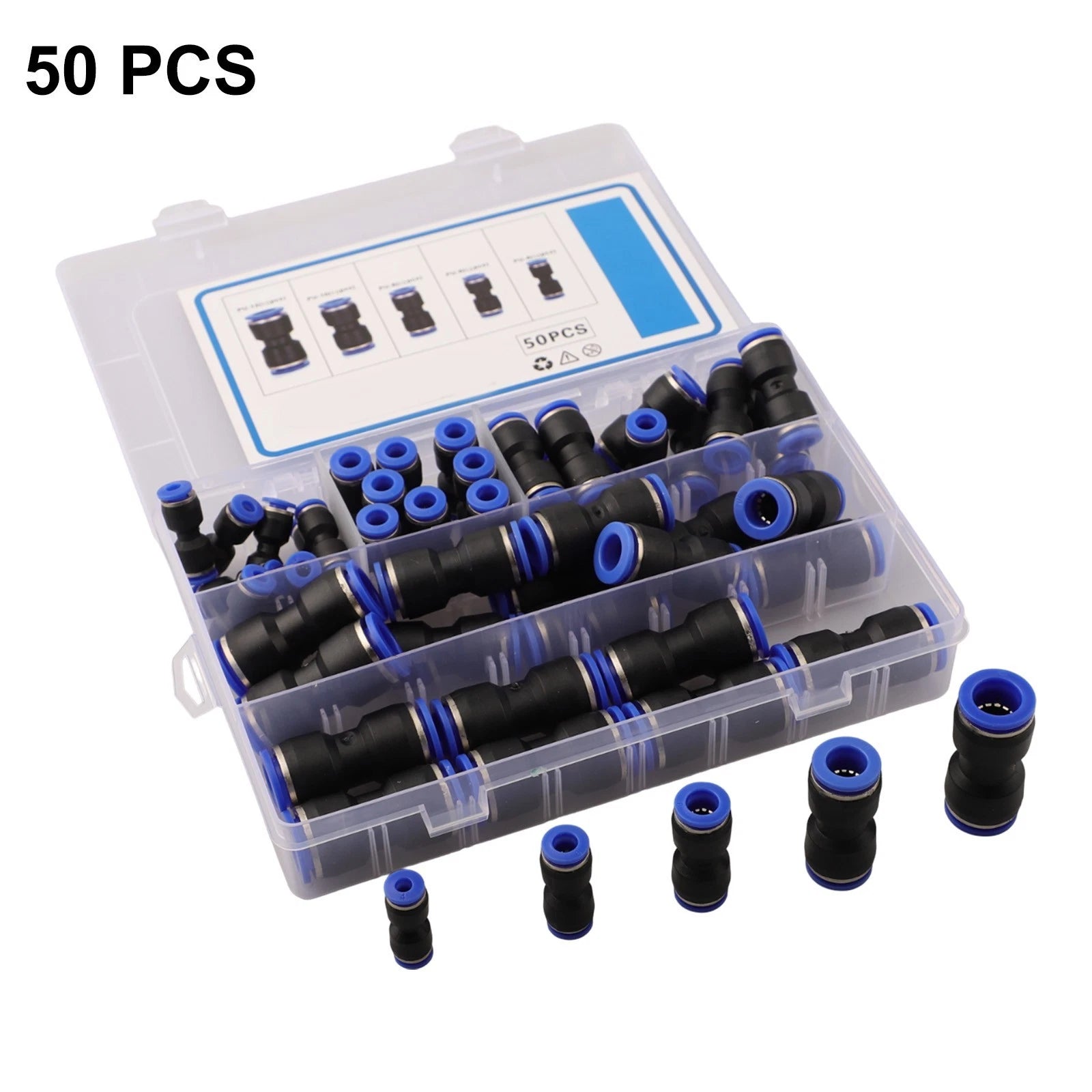 50pcs Quick Release Pneumatic Connectors for Efficient Pipe Connections