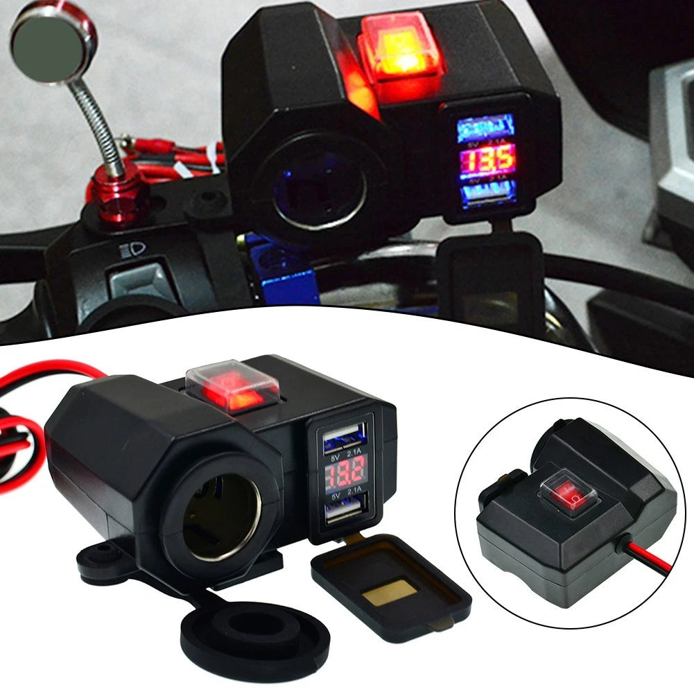 Dual USB Charger for Motorcycles (Universal Fit)