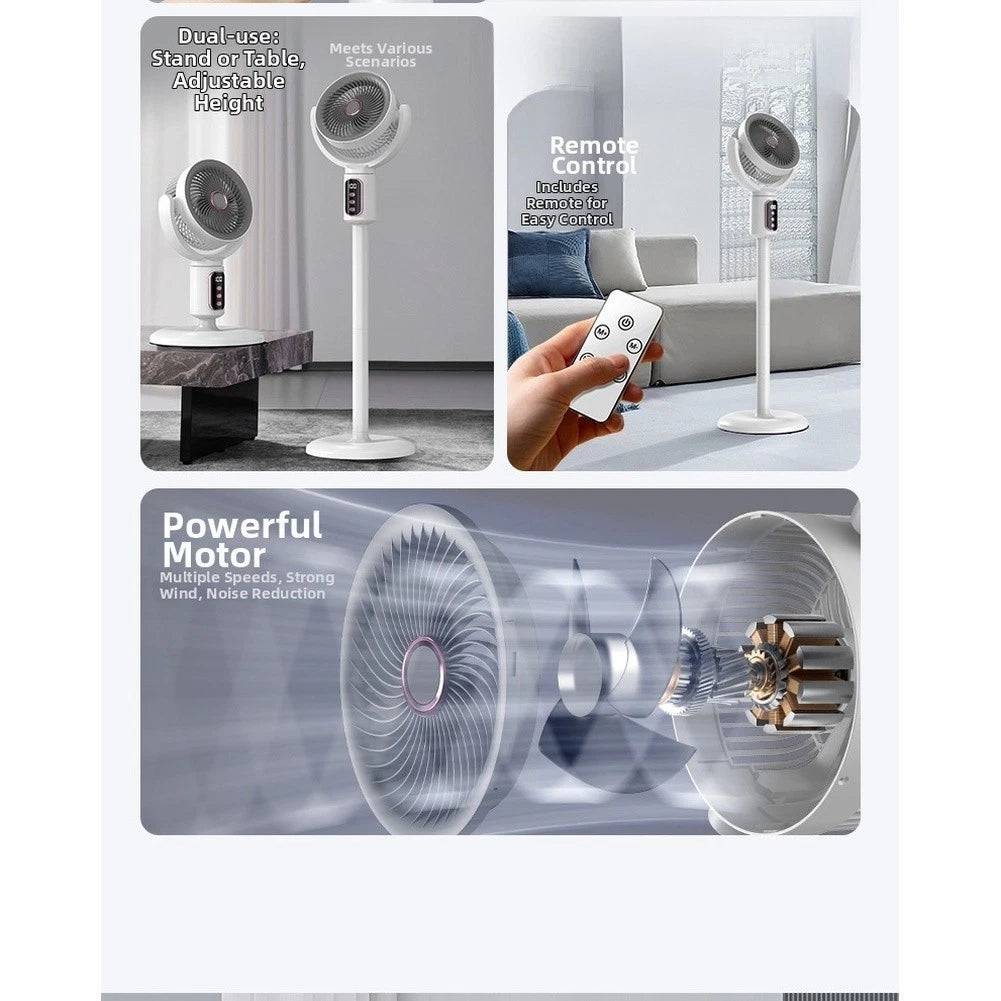 Quiet Air Circulating Floor Fan USB Rechargeable (2023)