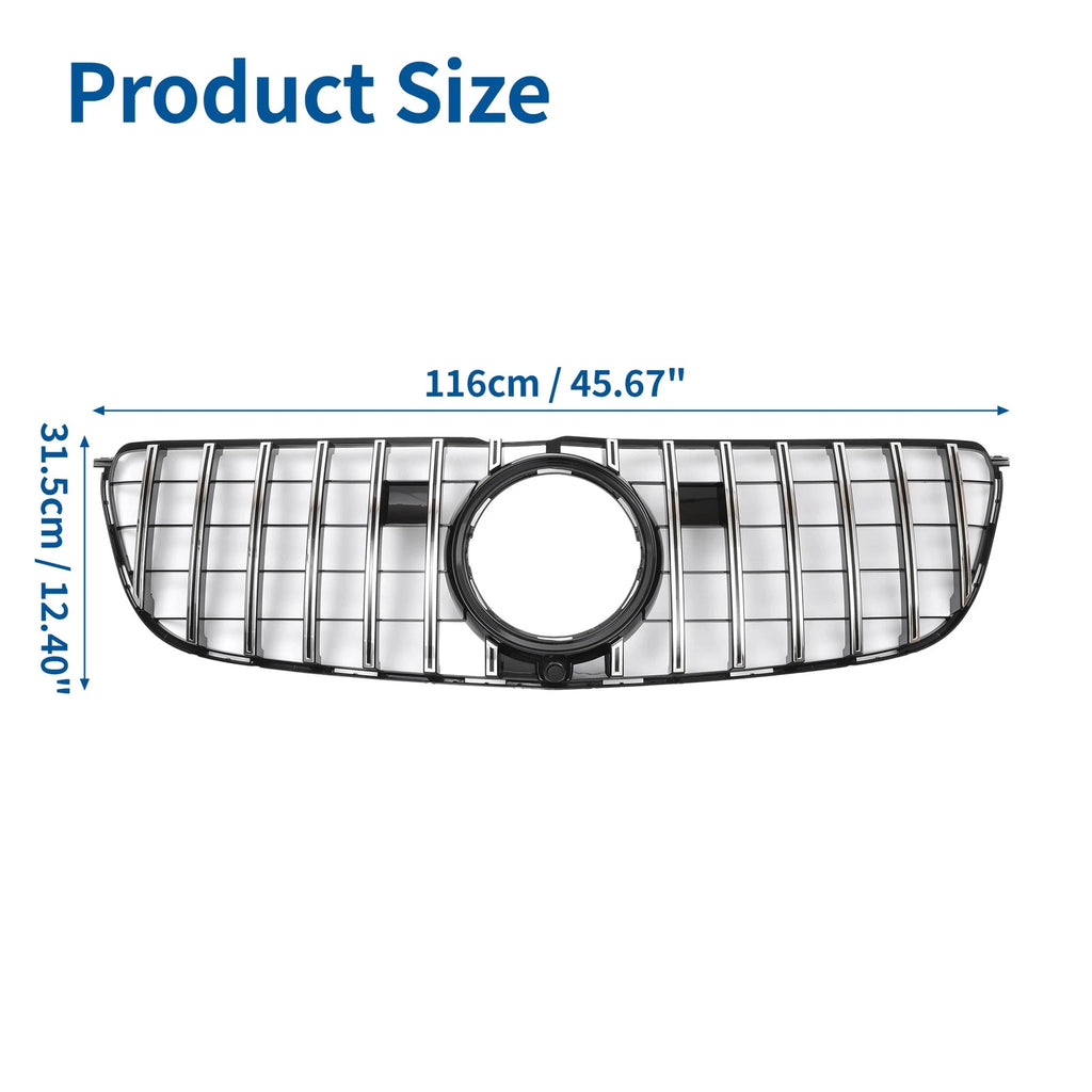 Front Upper Bumper Grille Grill Replacement for Mercedes-Benz GLS500 2017–2019