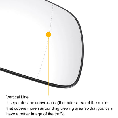 Right Side Heated White Mirror Glass for Peugeot 307 (2001–2009)