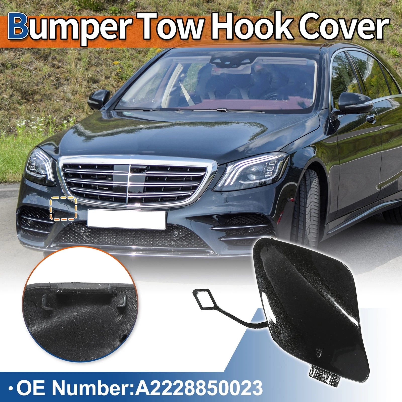 Front Tow Hook Cover Replacement for Mercedes-Benz S-Class W222 (2014–2020)