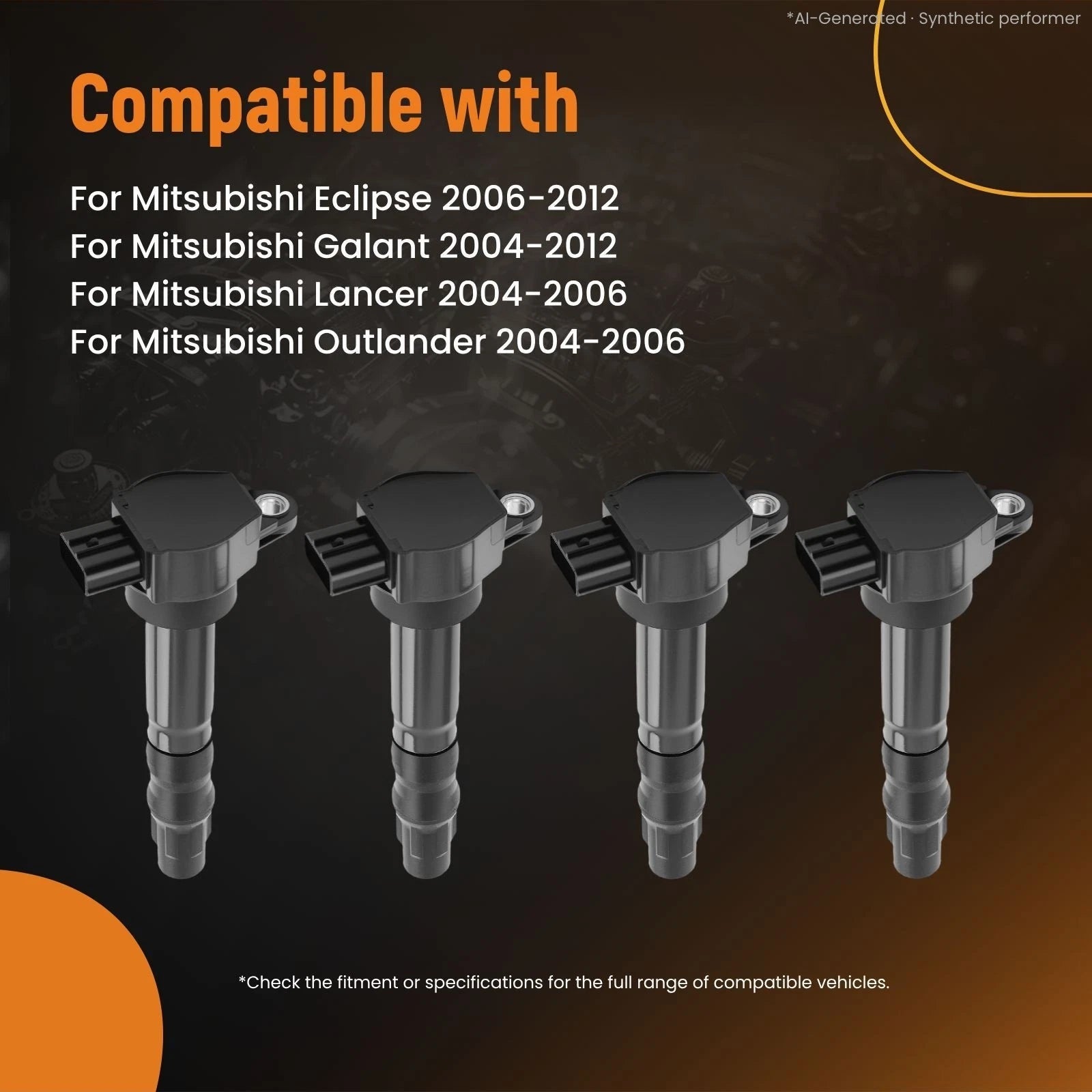Set of 4 Ignition Coils for Mitsubishi Eclipse Galant Lancer Outlander (2004–2012)