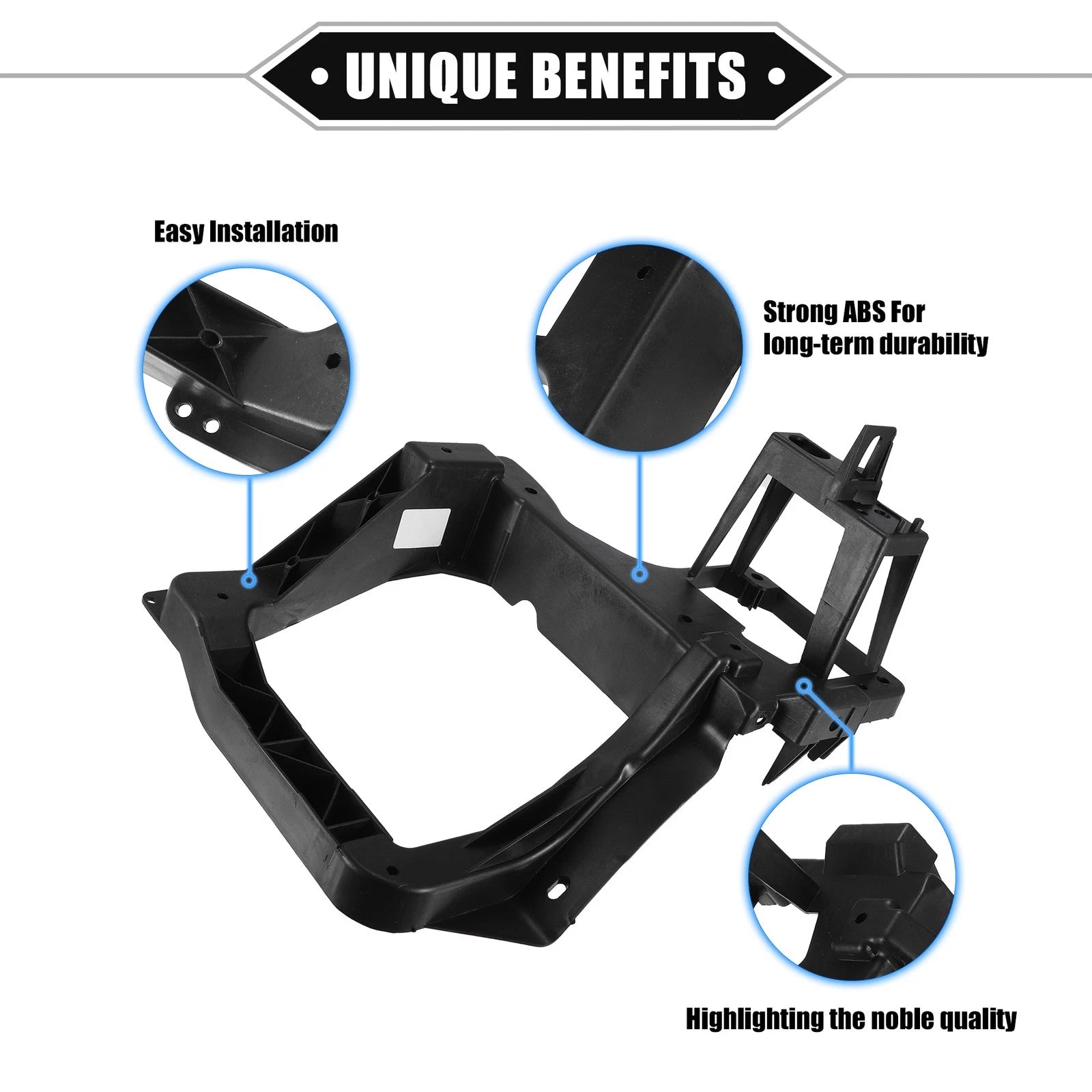 Left Headlight Bracket for Jeep Cherokee (2014–2018) Plastic Black