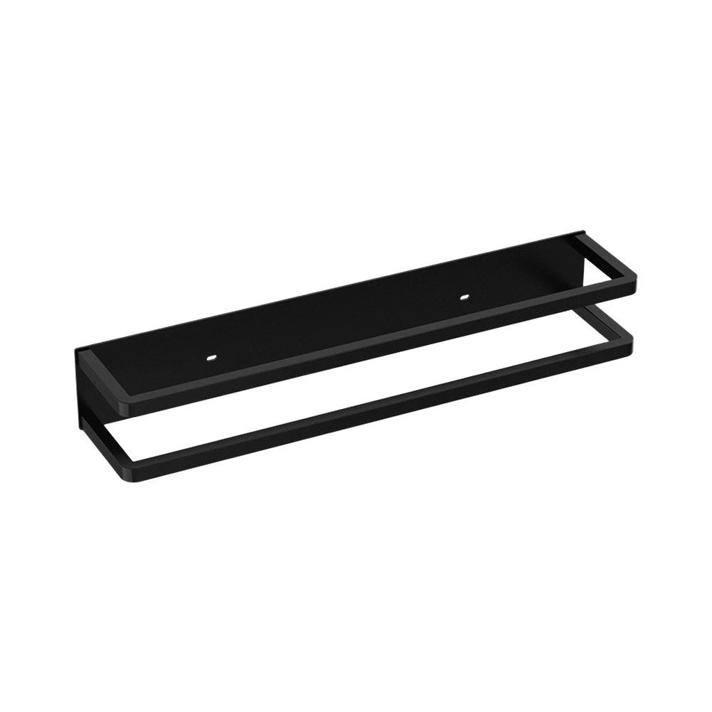 Towel Rack for Modern Design (40x8x9.5cm) - No Drill Mount, Carbon Steel, Black