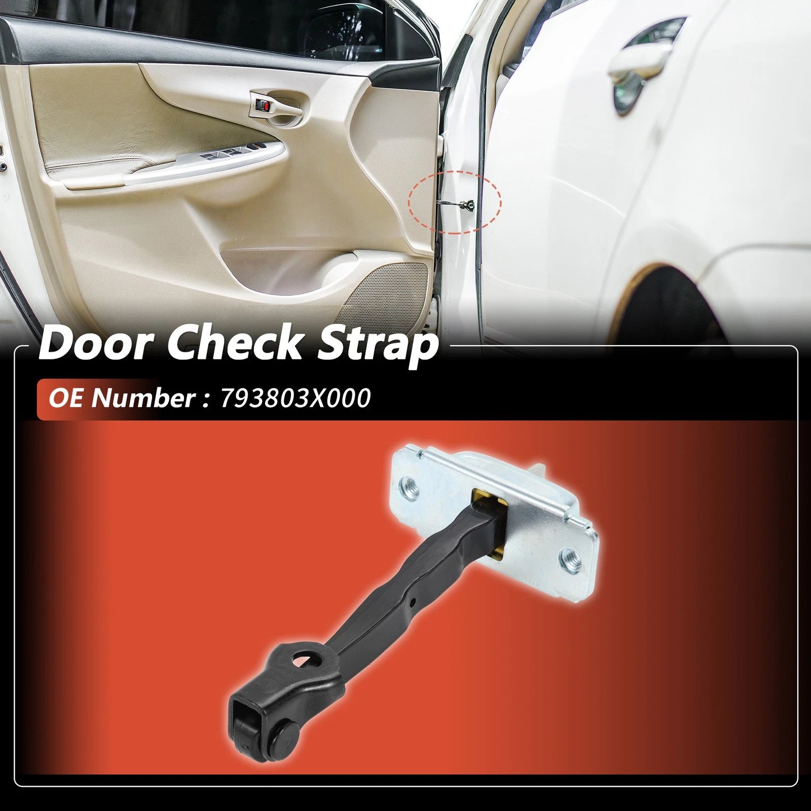 Door Check Strap Front Left Replacement for Hyundai Elantra (2011–2016)