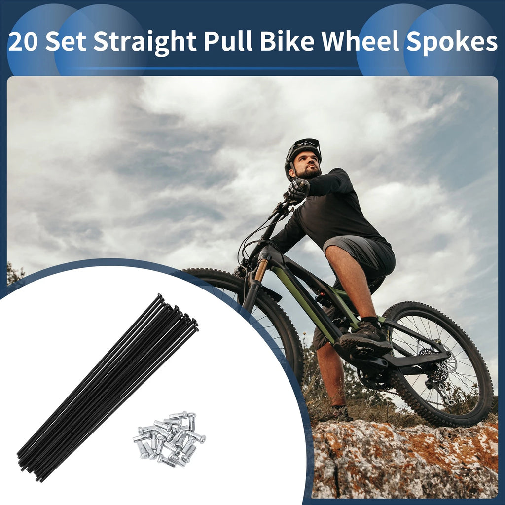 Bicycle Spokes Set 155mm Straight Pull for 14G Wheel Spokes (All Makes)