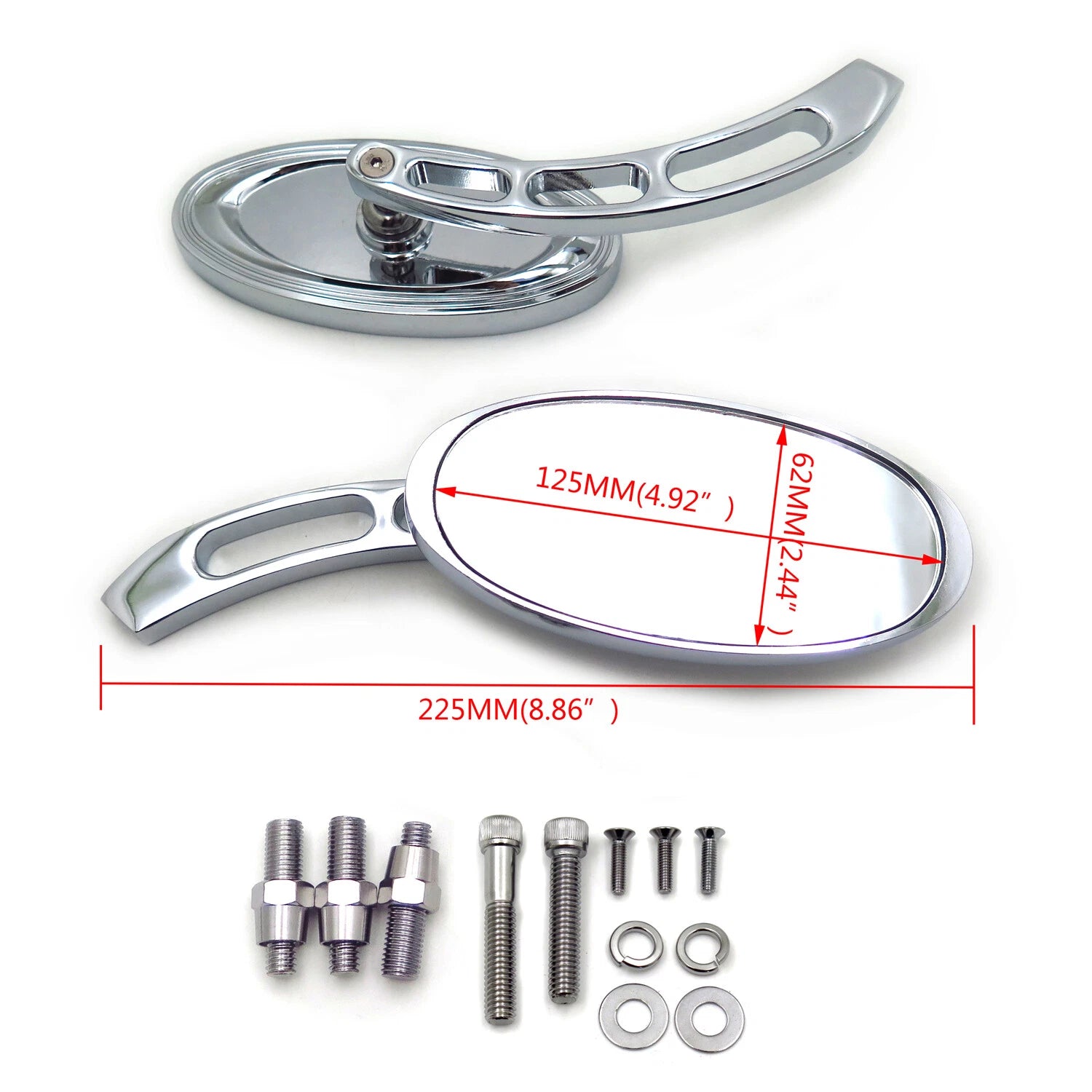 Custom Chrome Mirrors for Harley Softail Fat Boy (1990–2023)