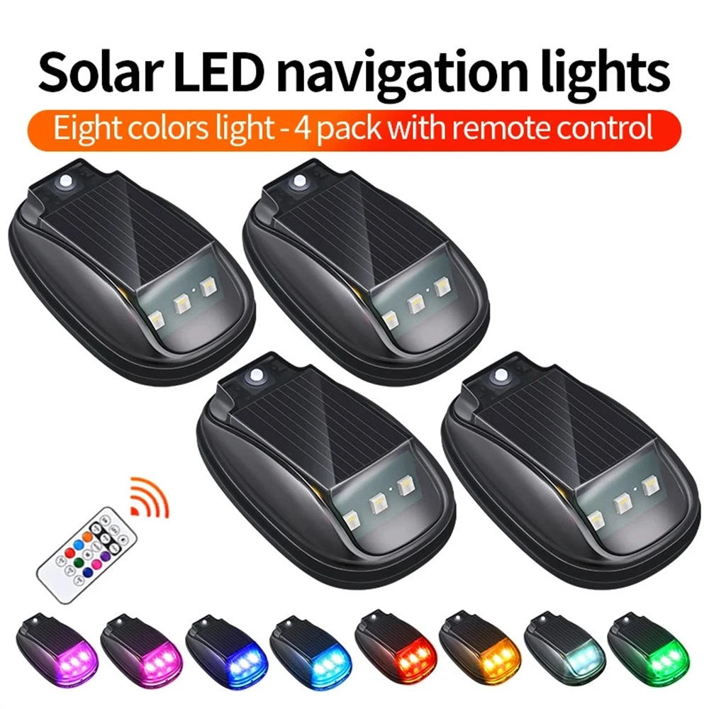 4Pcs LED Wireless Solar+USB Powered Cab Lights for Truck