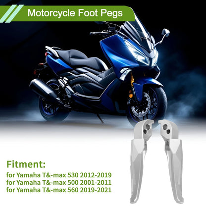 Foot Pegs for Yamaha T-Max 530 (2012–2019) Silver Tone 1 Pair