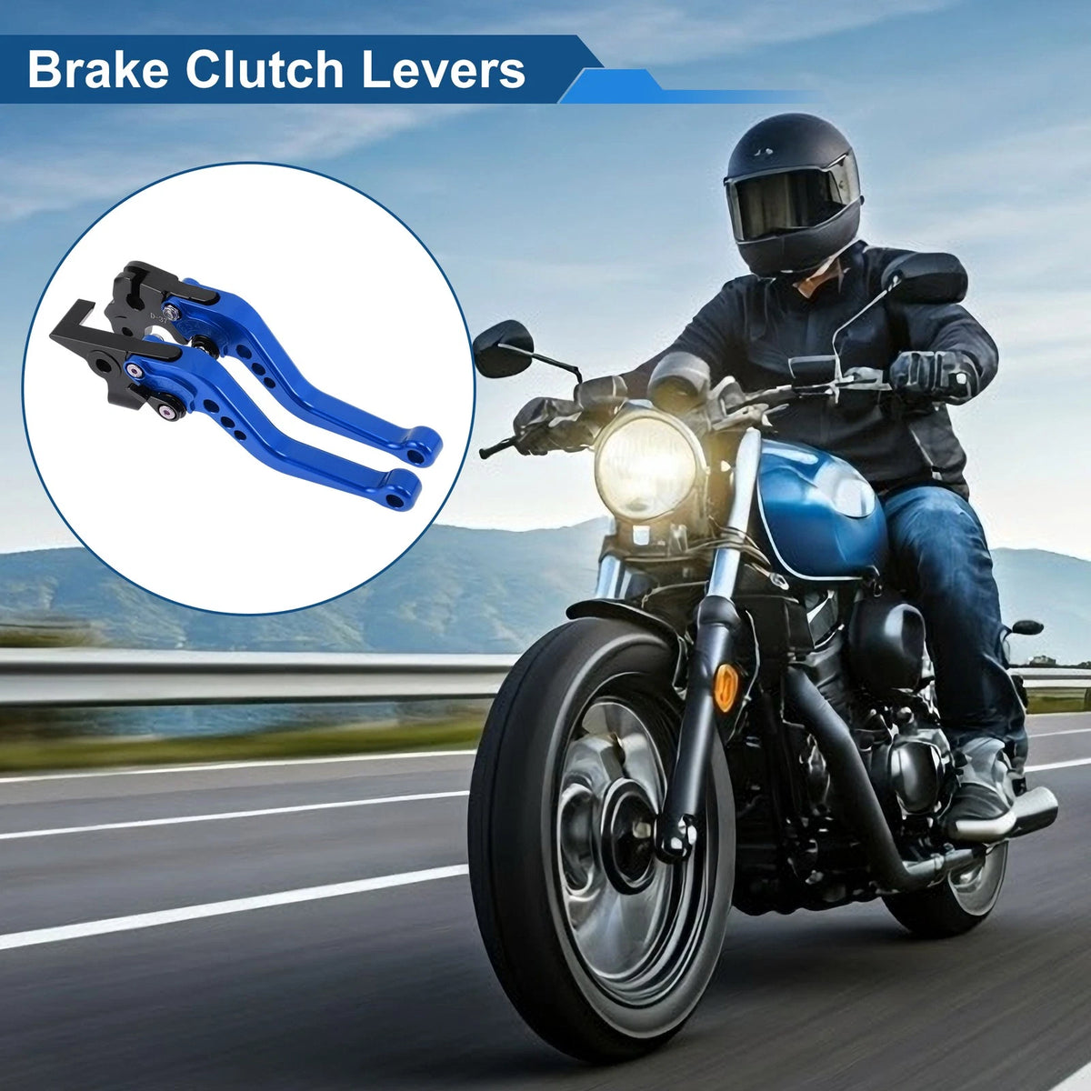 Adjustable Short Brake Clutch Levers for Moto Guzzi V7 Racer (2011–2021) Blue