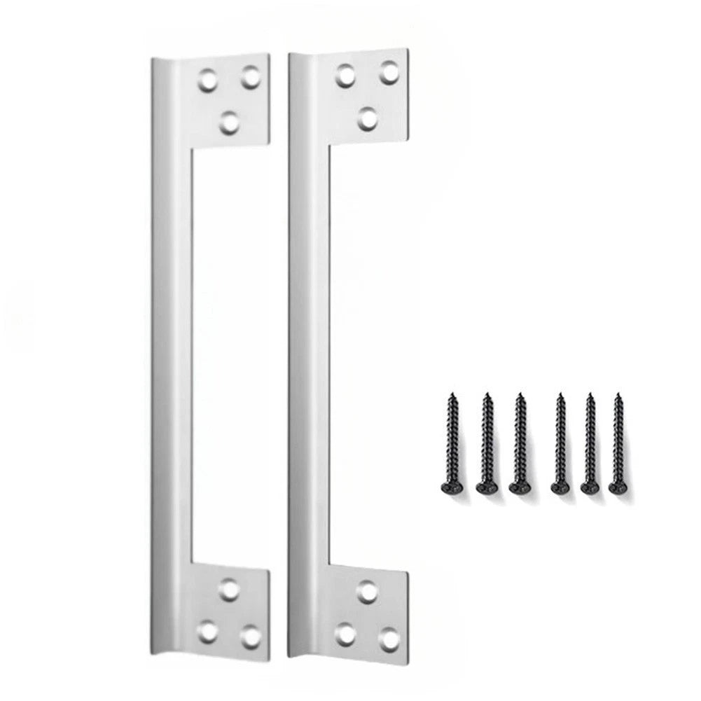 2X Door Latch Guard Plate L-Shaped 7in Stainless Steel for All Doors