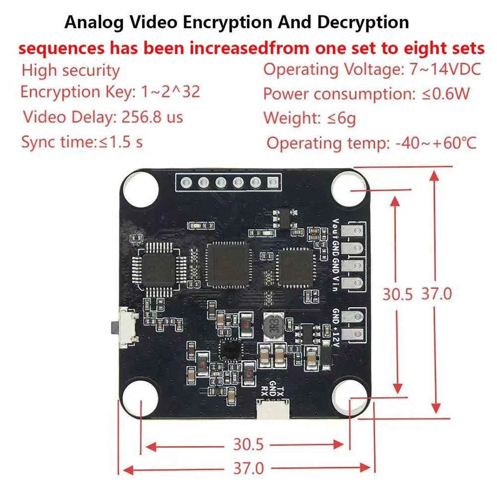8 Sets Analog Video Encryption Decryption Module USB Serial
