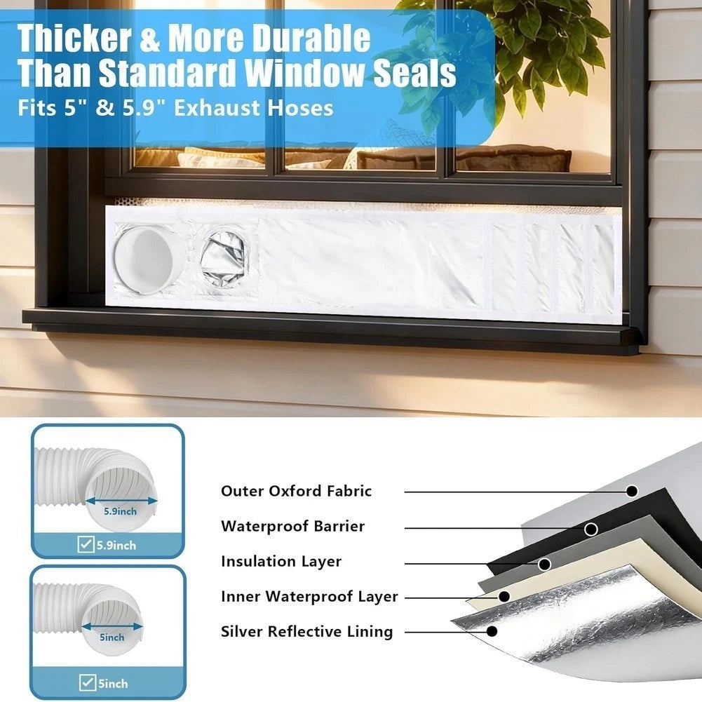 Portable Air Conditioner Window Seal Cloth 28x232cm No Drilling Needed