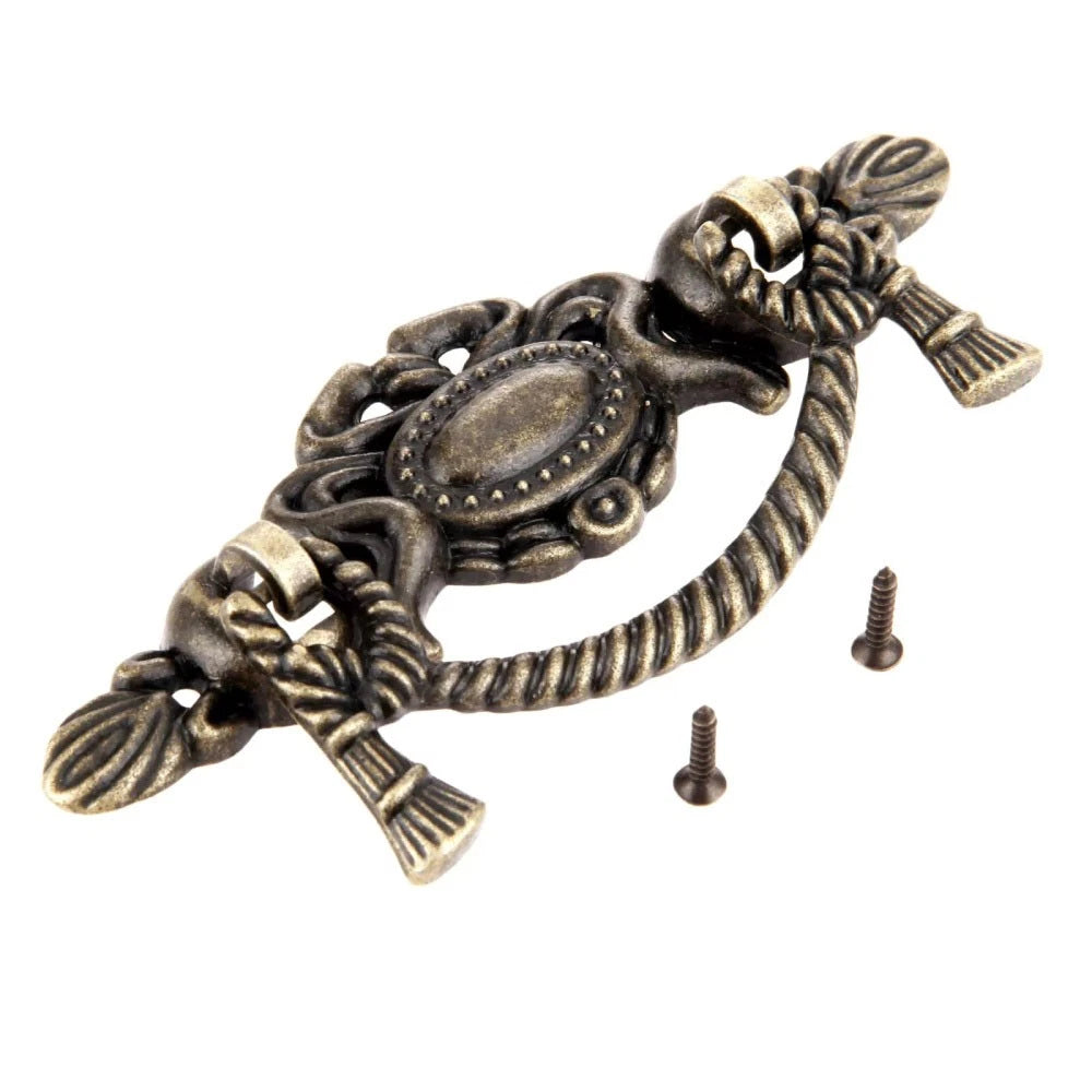 6Pcs Antique Furniture Pull Handle Vintage Drawer Jewelry Box Cabinet Pull Knob