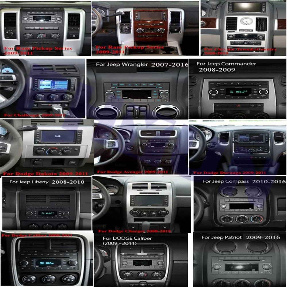 9.5" Vertical Android 10.1 Stereo Radio GPS for Dodge Ram, Caliber, Jeep Wrangler (2010–2023)