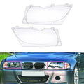 For BMW E46 3 Series 4DR Headlamp Lens Cover Clear Replacement Pair 2002 2005