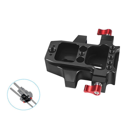Camera Cage Tripod Baseplate with Dual 15mm Rod Rail Clamp (Universal)