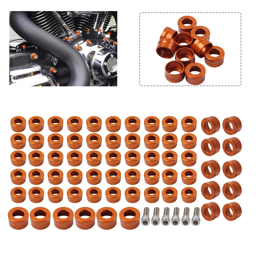 66X Engine Bolt Topper Caps Cover for Harley Twin Cam Touring (2002–2017)