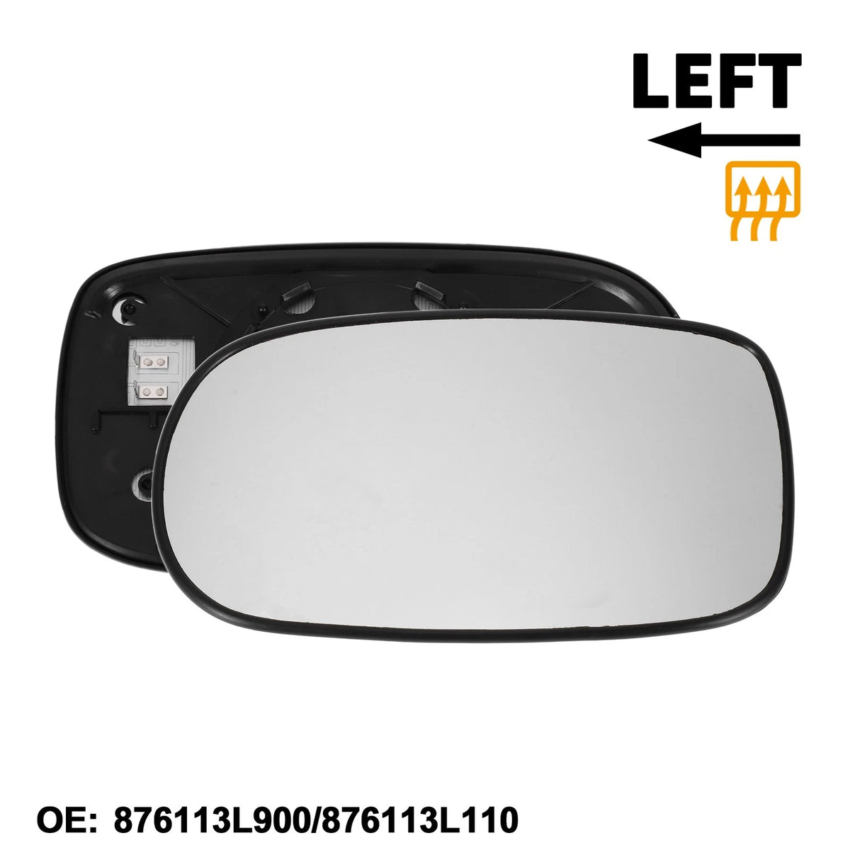 Left Heating Mirror Glass for Hyundai Azera (2006–2008) No. 876113L900