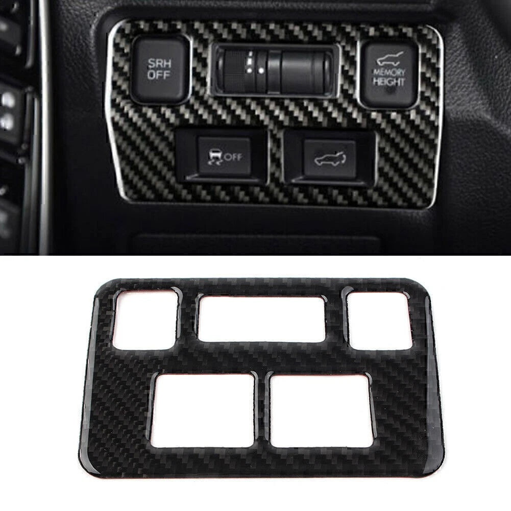 Carbon Fiber Front Headlight Button Frame Cover Trim For Subaru Forester 2013-18