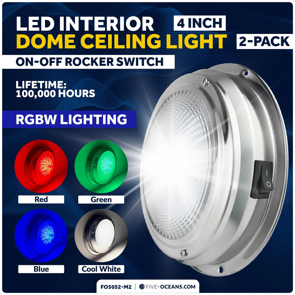 2X 4" RGBW LED Dome Ceiling Light for Universal (12V) - FO5052-M2