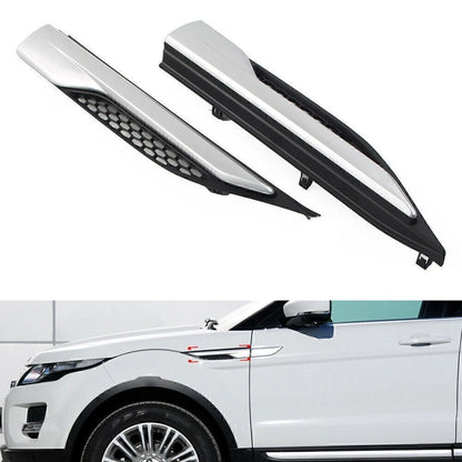 2X Front Fender Side Upper Grill for Land Rover Range Rover Evoque (2012–2019) Silver