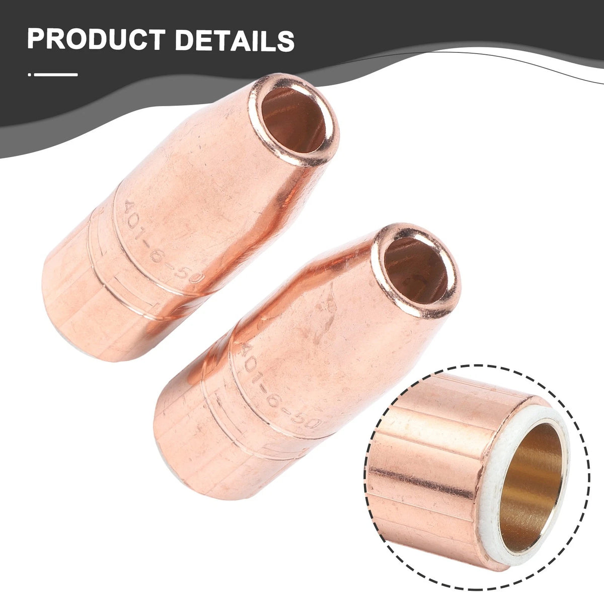 2X Copper Welding Nozzle 12 Inch Bore for MIG Welding Torch