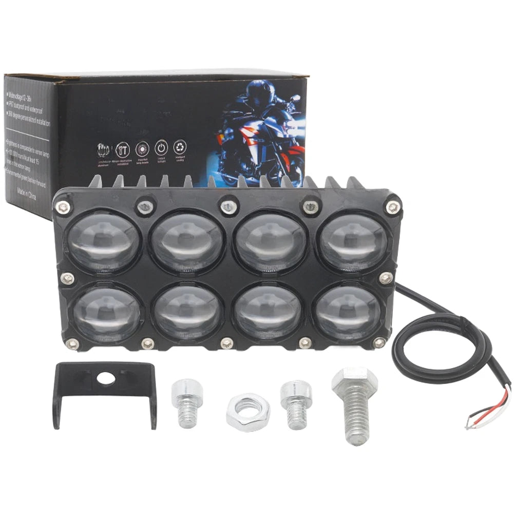 6810LED Dual Color Motorcycle Spot Lights White Yellow 33W Enhanced Visibility