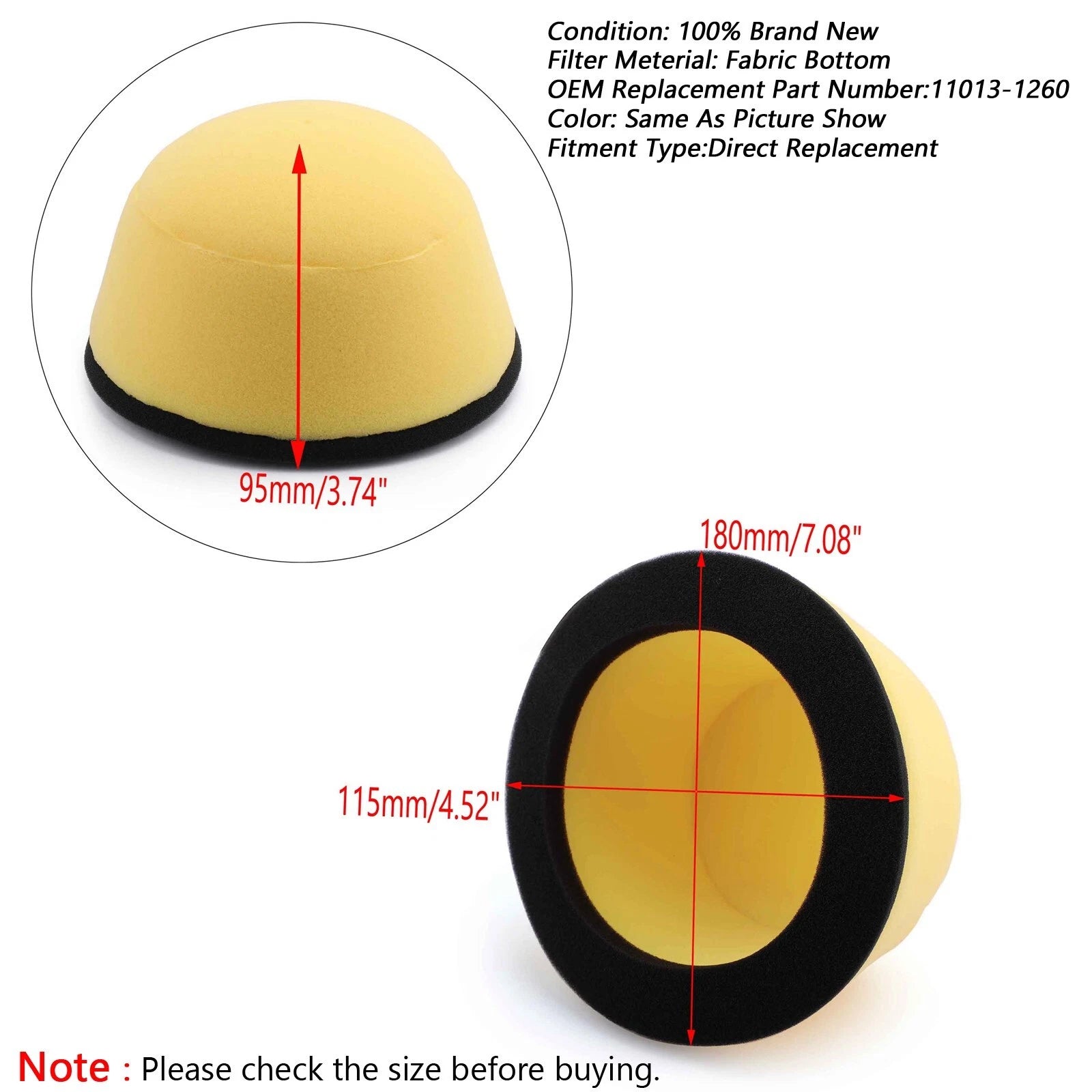 Air Filter for Kawasaki (11013-1260, 11013-1196, 11013-1194, 11013-1150, 11013-1198)