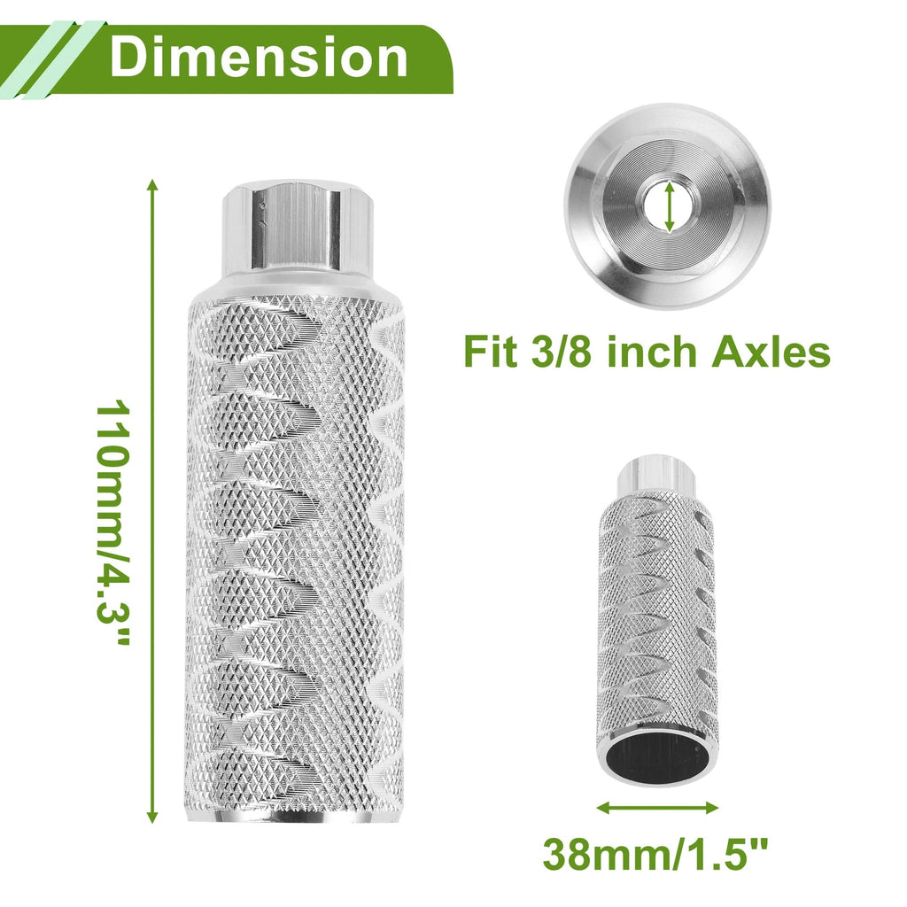 2 Pcs 110mm Bike Pegs Circle Texture Replacement for Silver Cycling (—)