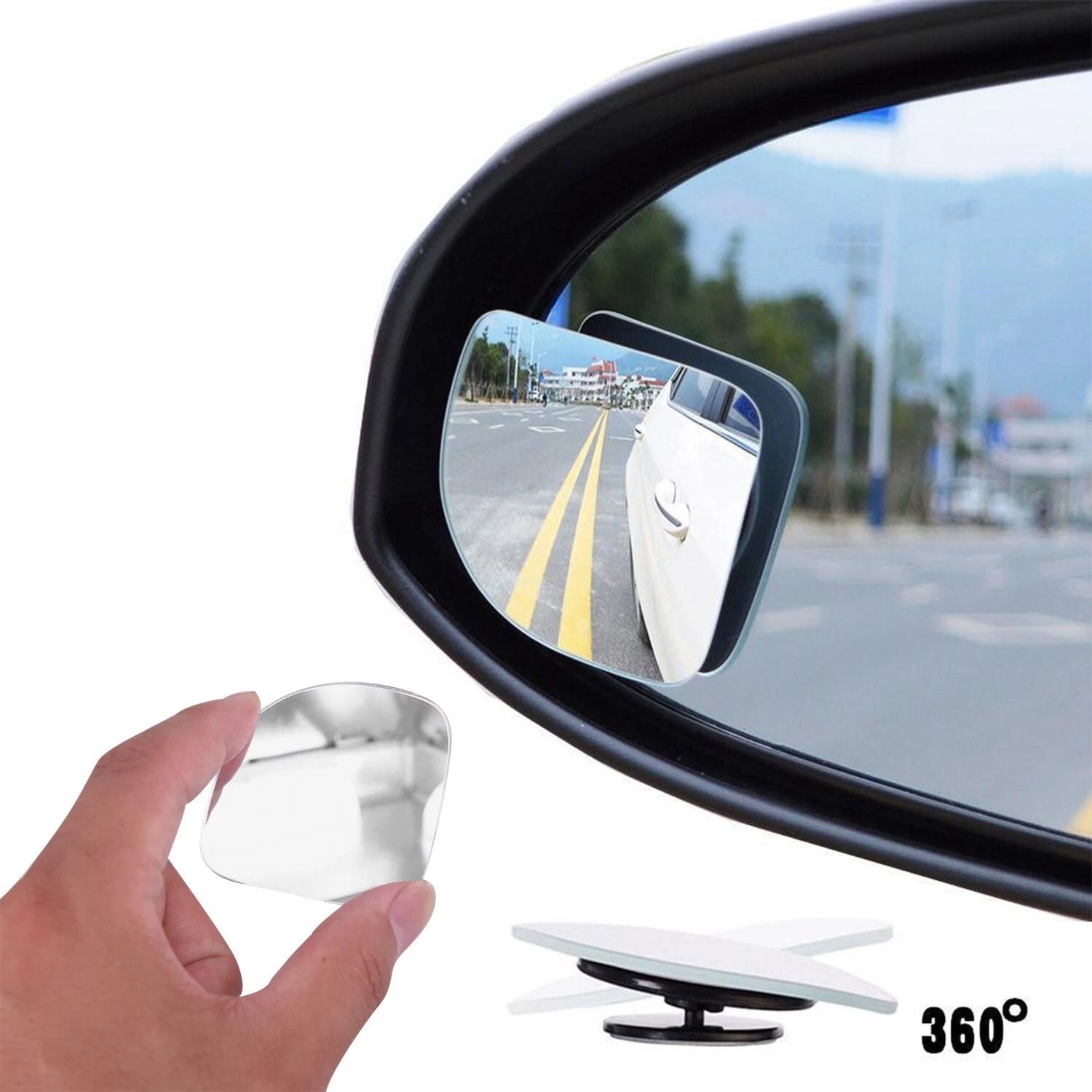 Adjustable Blind Spot Mirrors for Truck (Plastic + Mirror)