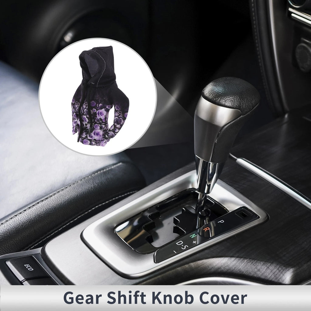 Gear Shift Knob Cover for Universal Car (Black, Purple)