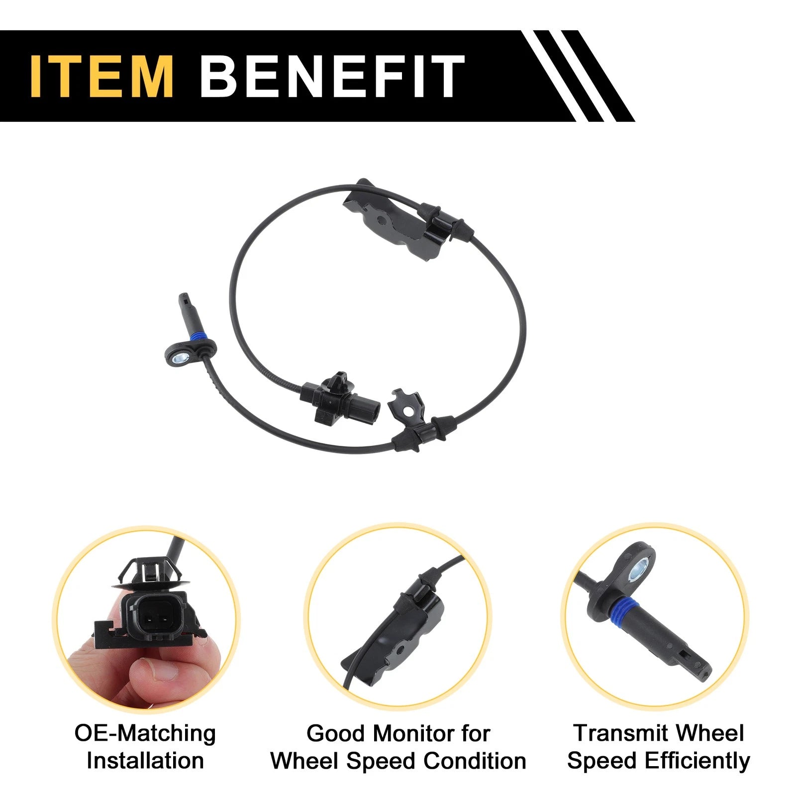 ABS Wheel Speed Sensor No. 57475SZAA02 for Honda Pilot (2009–2015) Rear Left