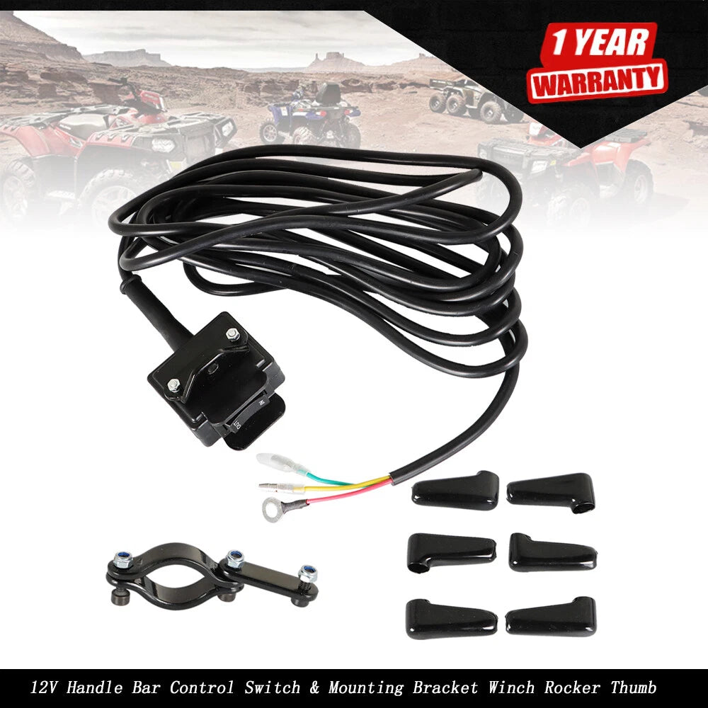 Handle Bar Control Switch & Mounting Bracket for Winch (12V)