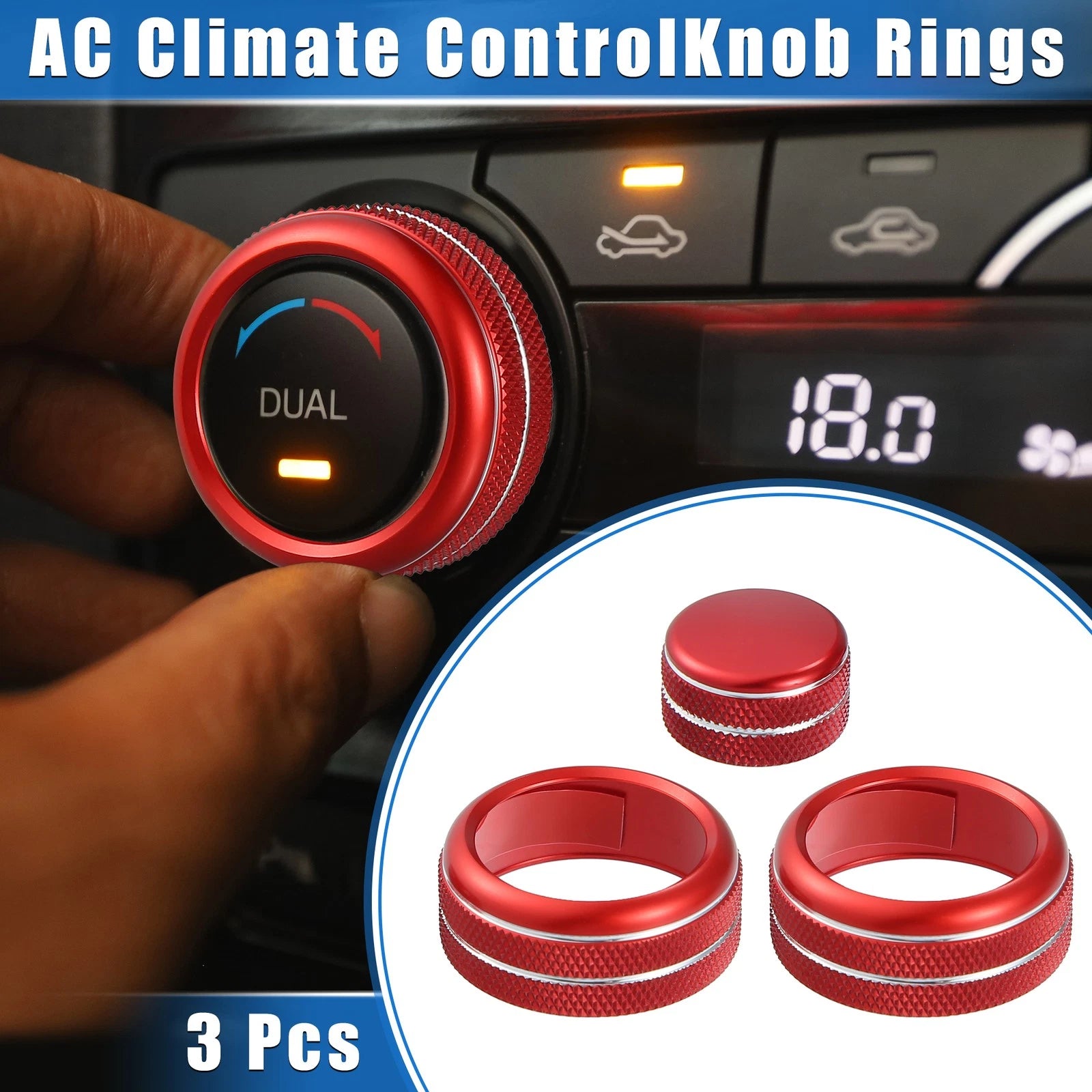 AC Climate Control Knob Rings Kit for Chevrolet Corvette C6 (2005–2013)