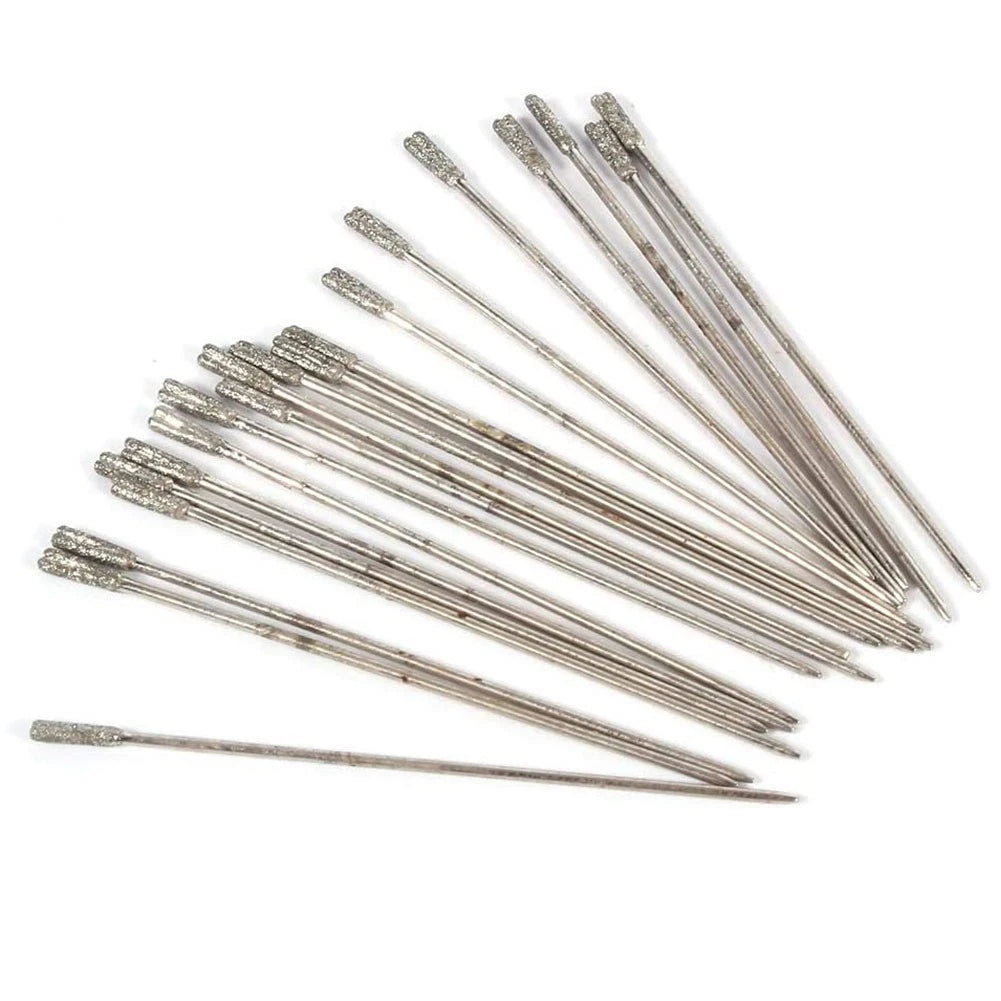 Set of 30 Diamond Coated Lapidary Drill Bits for Jewelry Making