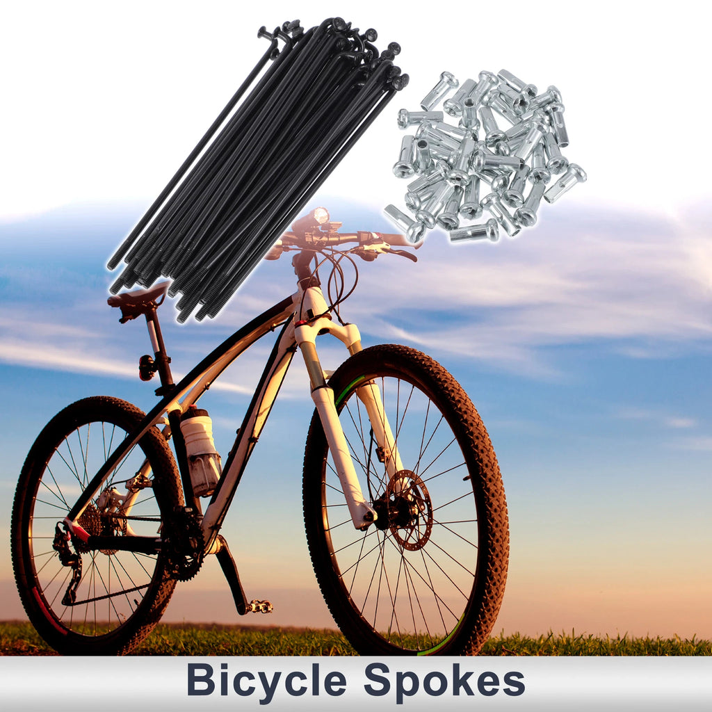 Bicycle Spokes Nipple 45 Steel 13G 90mm Universal Set for Universal Fit (—)