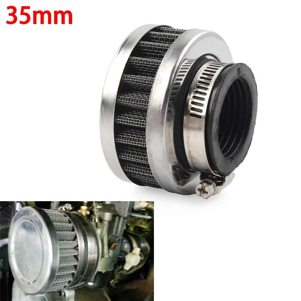 35mm Air Intake Filter Cleaner Rubber Bend Inlet Stainless Steel Mesh Motorcycle
