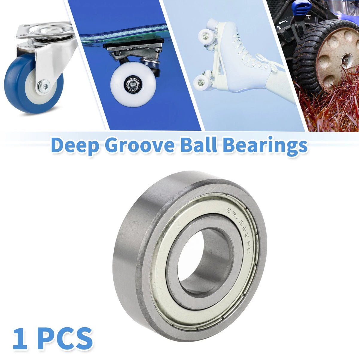 Deep Groove Ball Bearing 22x56x16mm for Scooter Skateboard (1 Pc)