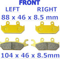 MC Front Rear Brake Pads for Can Am Commander Max 800R 2016–2020