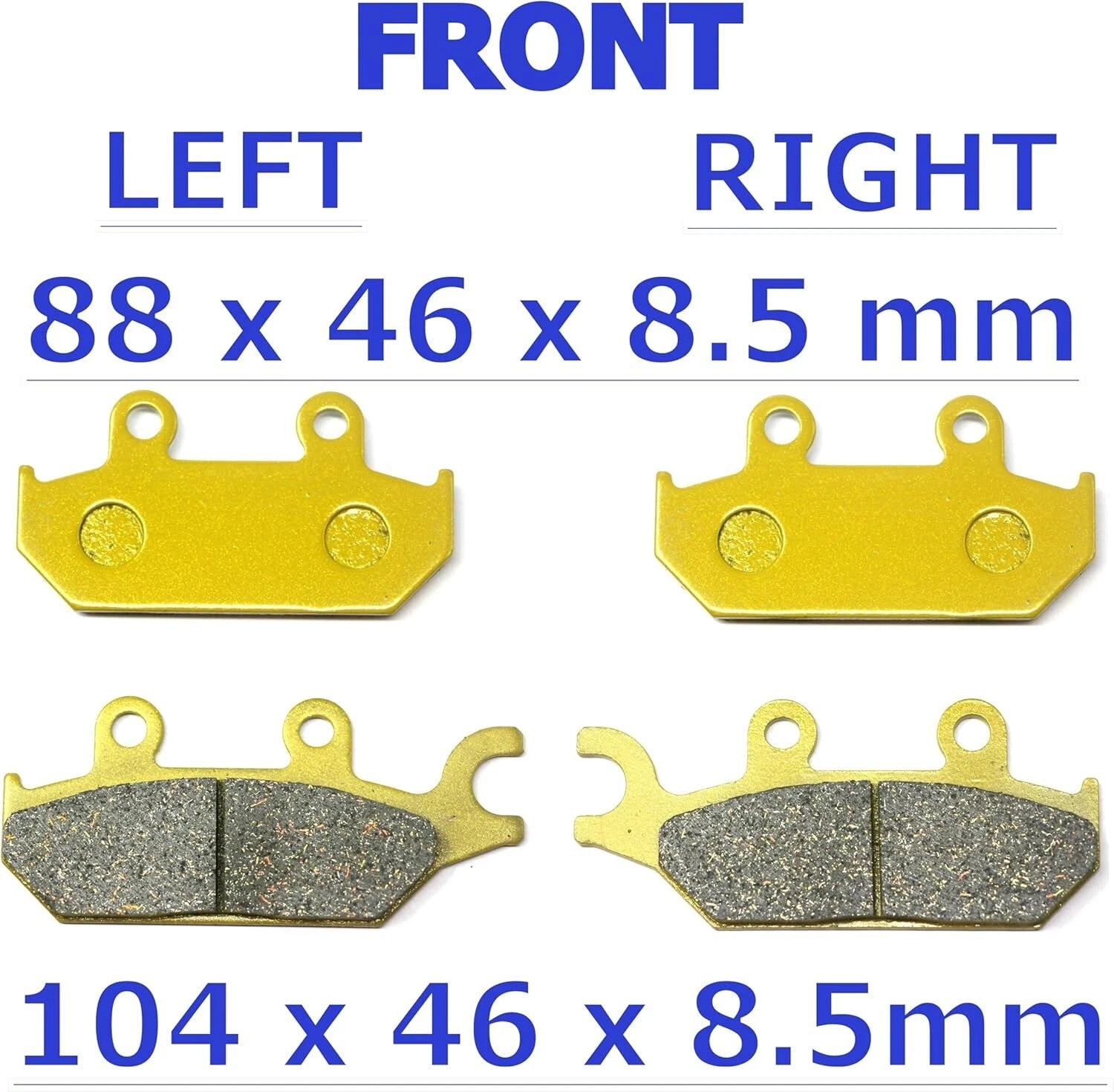 MC Front Rear Brake Pads for Can Am Commander Max 800R 2016–2020